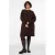 Zizzi Plus Size gebreide midi jurk met borduursels en wol – donkerbruin