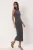 TRENDYOLMİLLA Dames Grijs Effen Maxi Mouwloos Casual Bodycon Jurken