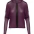 Mauve top met vleermuismouwen en details van imitatieleer