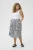 Rok A-shape Blue Leaf Print