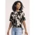 Street One Dames Shirt met ronde hals en trekkoord in Bruin