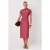 TRENDYOLMİLLA Dames Bordeaux Stippen Midi Kort Recht Jurken
