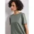 Street One Dames Blouse met ronde hals en korte pofmouwen in Groen