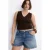 Mango regular fit denim short – middelblauw