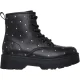 Skechers Meisjes Rhinestone Platform Enkellaarsjes (Zwart)