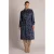 Yest Curve Plus Size midi blousejurk met print – donkerblauw