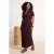 Trendyol Curve Dames Bruin Effen Maxi Kort Recht Grote maten Jurk