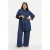 YOEK wide leg high waist broek met krijtstreep blauw