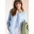 Cecil Dames 3/4 mouw blouse van linnenmix in Blauw