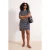 Trendyol Curve Dames Donkerblauw Gestreept Kort / Mini Kort Recht Grote maten Jurk