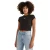 Calvin Klein Gekropt T-shirt met enkelvoudige ribbel voor dames (Zwart)
