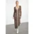 TRENDYOLMİLLA Dames Beige Colorblock Maxi Lang Avond / Dagelijks Recht Jurken