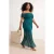 Trendyol Curve Dames Groen Effen Kort / Mini Mouwloos Casual Bodycon Grote maten Jurk