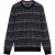 Ted Baker Osburn Regular Fit Jacquard Zwarte Trui Met Ronde Hals