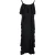 Temperley London Off-Shoulder Maxi Jurk met Ruches in Zwart Acetaat