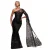 Asymmetrische Avondjurk met Pailletten en Netstof Dames Goddiva Maxi