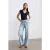 Lage taille rechte pijp katoenen denim jeans