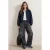 TRENDYOLMİLLA Dames Donkerblauw Effen Lang Oversized Winter Jassen