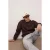 TRENDYOL MAN Heren Bruin Effen Lang Oversized Sweatshirts