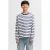 JACK & JONES JUNIOR oversized gestreepte longsleeve met backprint – blauw