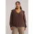 WE Fashion Curve blouse donkerbruin