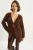 Gestructureerde V-hals Midi Cardigan met Striksluiting