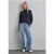 Street One Dames Shirt met gestreepte textuur in Blauw