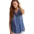 Bella Dahl Mouwloos denimshirt met split aan de achterkant voor dames (Blauw)
