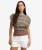 Deep Rib Stripe Bardot Top Slanke Pasvorm Brown
