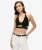 Gehaakte Bralette met Bloemen Zwart