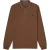 Fred Perry Zwarte Polo Met Dubbele Kraag En Lange Mouwen In De Kleur Burnt Tobacco