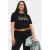ONLY CARMAKOMA T-shirt met tekstprint Plus Size – zwart