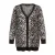 VERO MODA CURVE rechtvallend gebreide vest Plus Size met print – zwart