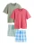 Next Pyjama kort  royal blue/koningsblauw / groen / framboos / wit