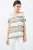 Gestreepte top met sleutelgat en korte mouwen