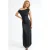 Asymmetrische Kraag Bodycon Satijnen Maxi Jurk