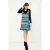 A Line Print Jurk met Schildpadhals in Zwart