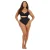 Brave Soul Dames/Dames Gestreept Hoog Taille Bikini Broekje (Zwart)