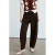 Mango barrel regular waist broek met ceintuur – bruin
