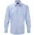 Russell Collection Heren Shirt met lange mouwen in visgraatmotief (Lichtblauw)