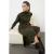 TRENDYOLMİLLA Dames Kaki Effen Midi Lang Casual Recht Jurken