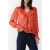 French Connection Camille Frill Shirred Slv Top Mandarin