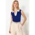 TRENDYOLMİLLA Dames Blauw Colorblock Mouwloos Regular fit Blouses