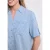 Street One Dames Overhemdblouse met korte mouwen en omgeslagen details in Blauw