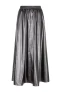 Esqualo imitatieleren plissé rok zilver