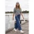 Shirt met lange mouwen, boothals en strepen