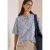 Cecil Dames Blouse met halflange mouwen, split in de hals en strepen in Blauw