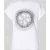 Printed Cotton T-shirt with Round Neck and Short Sleeves Wo – White