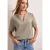Street One Dames Blouse met korte mouwen in mousseline kwaliteit in Beige