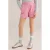 WE Fashion straight gestreepte casual short roze met textuur
